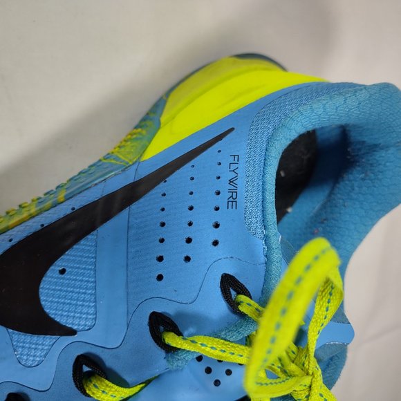 Nike Flywire Blue Yellow Size 8.5 Men 84392-400 Lace Up Sneakers - Picture 5 of 8